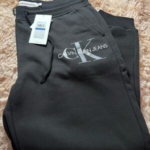 NWT Calvin Klein Black Joggers with Logo
